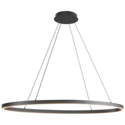 Ovale 40" Wide Matte Black LED Oval Pendant Light