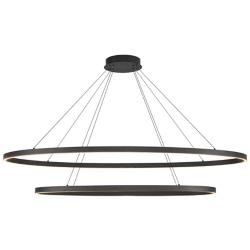 Ovale 53 3/4" Wide Black 2-Tier LED Chandelier