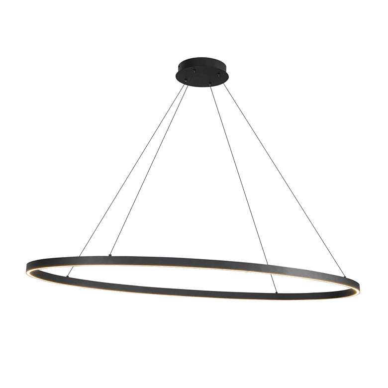 Image 3 Ovale 53 3/4" Wide Black LED Linear Pendant more views