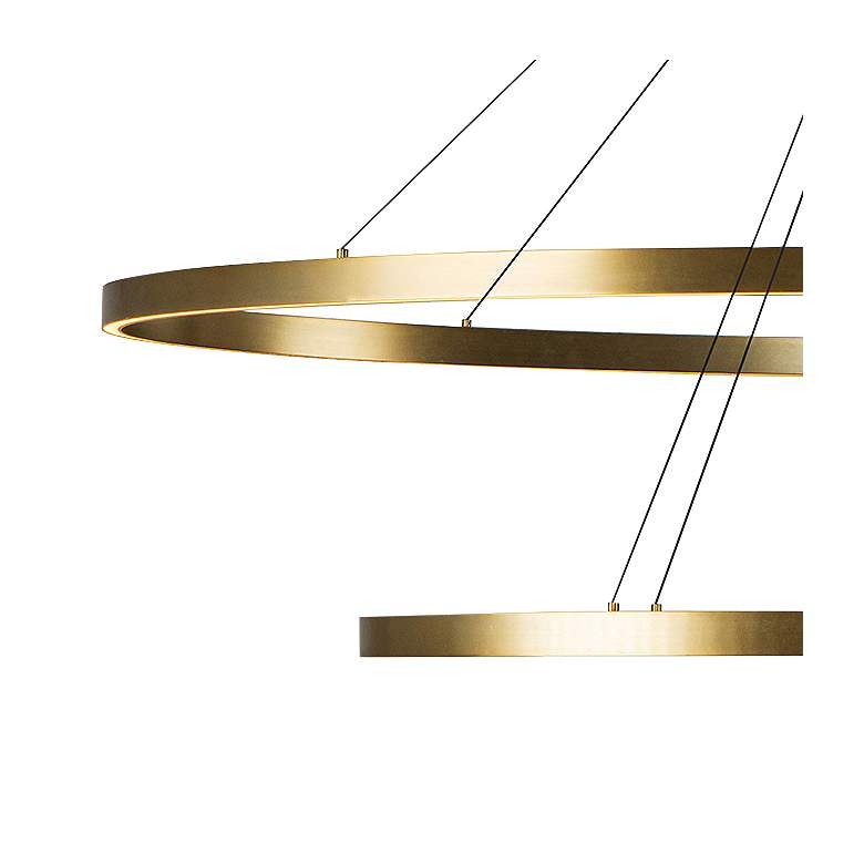 Image 2 Ovale 53 3/4" Wide Brushed Gold 2-Tier LED Chandelier more views