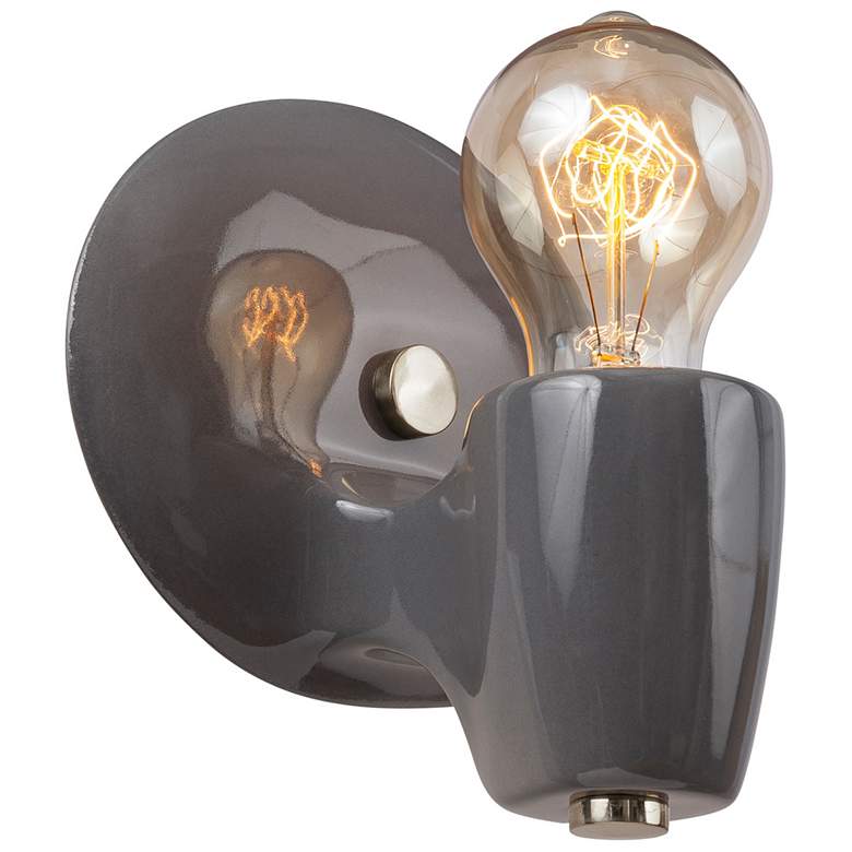 Image 1 Ovalesque Wall Sconce - Gloss Grey - BN
