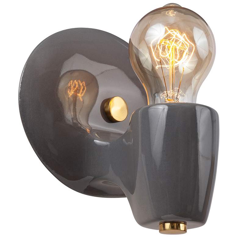 Image 1 Ovalesque Wall Sconce - Gloss Grey - PB