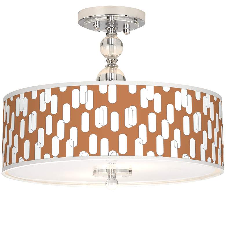 Image 1 Ovals II Giclee 16" Wide Semi-Flush Ceiling Light