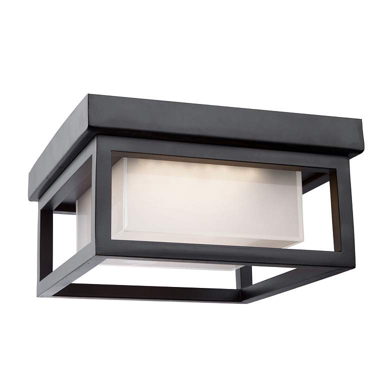 Image 1 Overbrook 1-Light Black Cast Aluminum Outdoor Ceiling Light