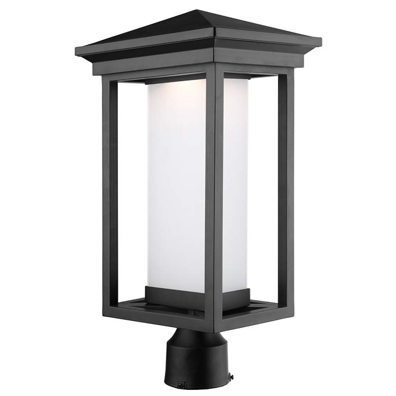 Image 1 Overbrook 1-Light Black Cast Aluminum Outdoor Post Light