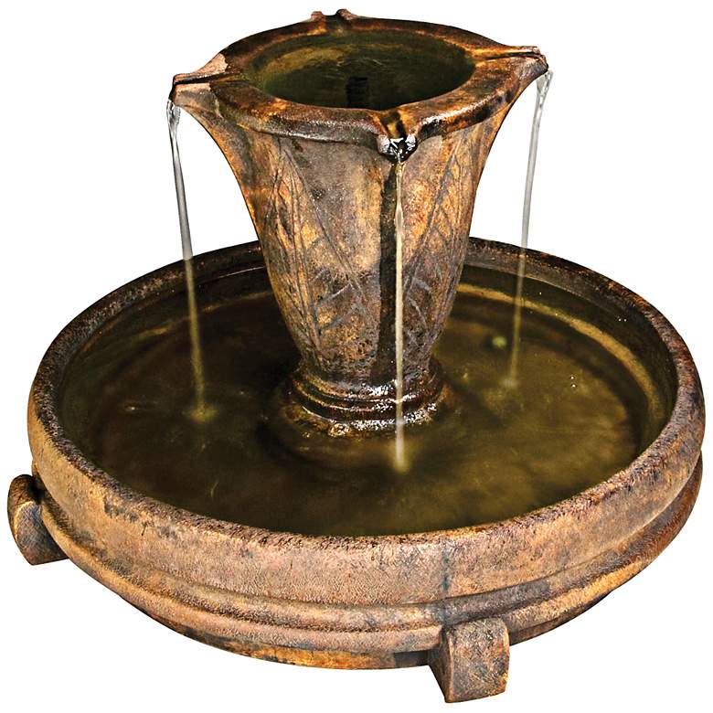 Image 1 Overflowing Vase 28" High Relic Ebony Outdoor Fountain