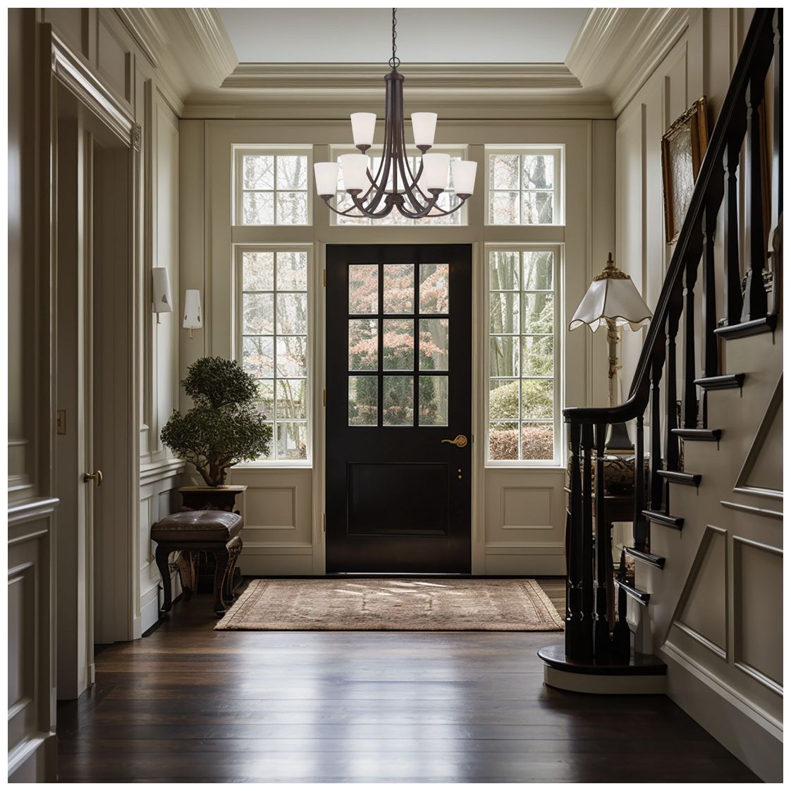 Image 3 Overland Park 30" Wide Vintage Bronze 9-Light Chandelier more views