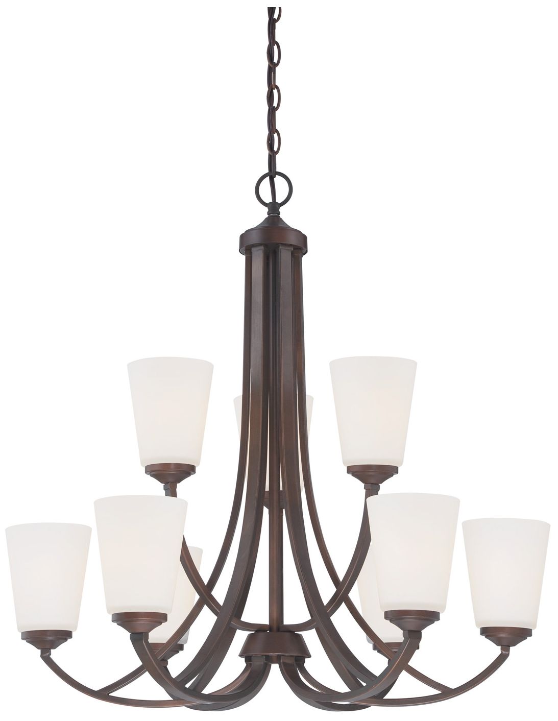 Overland Park 30" Wide Vintage Bronze 9-Light Chandelier