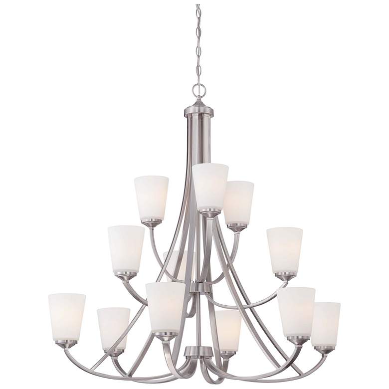 Image 1 Overland Park 39" Wide Brushed Nickel 12-Light Chandelier