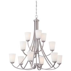 Overland Park 39" Wide Brushed Nickel 12-Light Chandelier