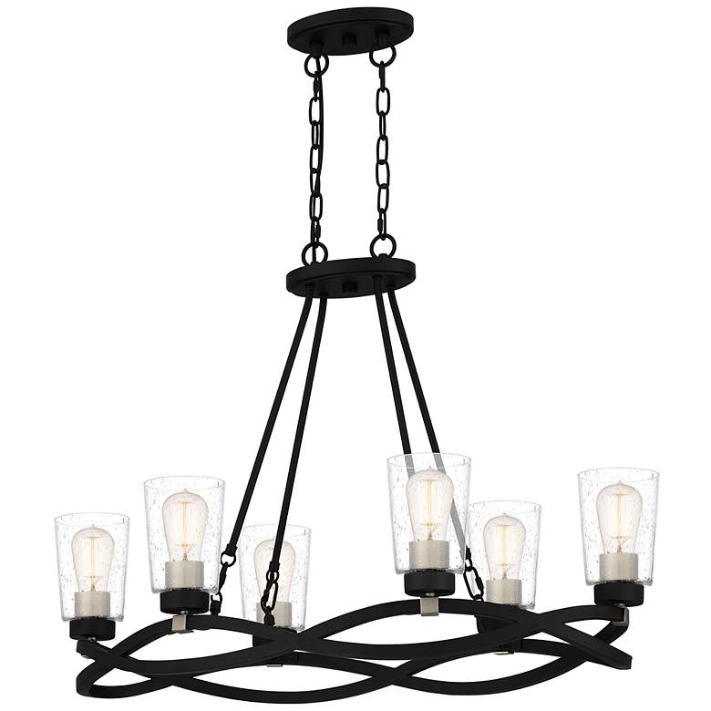 Image 2 Overlook 32 1/2"W Earth Black 6-Light Island Chandelier