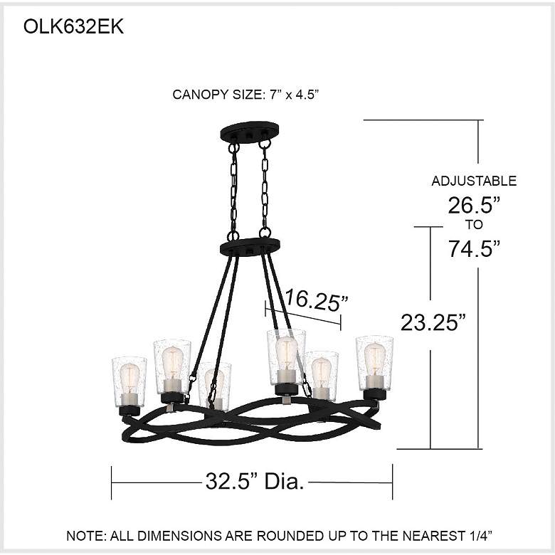 Image 7 Overlook 32 1/2"W Earth Black 6-Light Island Chandelier more views