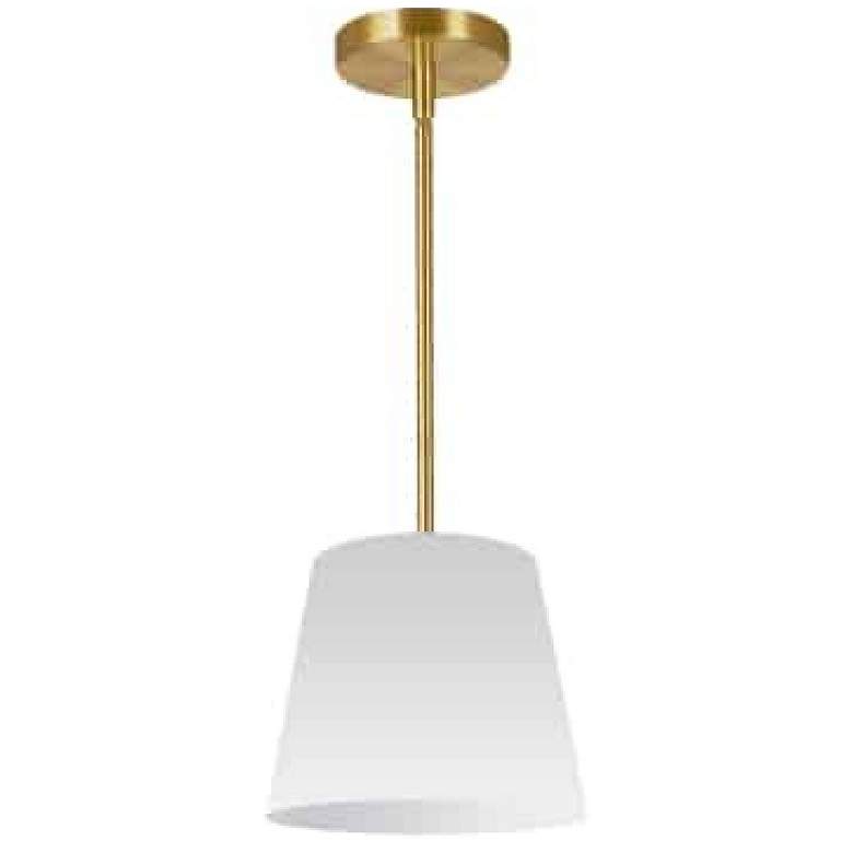 Image 1 Oversized Drum 10" Wide X-Small Stem Hung Pendant With White Shade