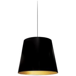 Oversized Drum 14" Wide Black Pendant Light