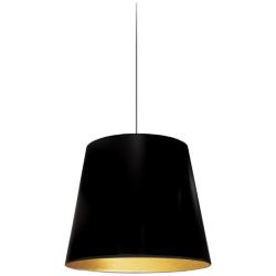 Oversized Drum 14&quot; Wide Small Black and Gold Shade Pendant