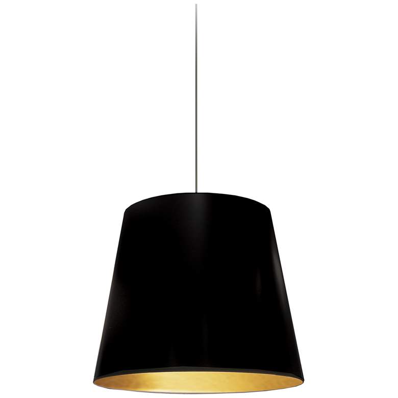 Image 1 Oversized Drum 14 inch Wide Small Black and Gold Shade Pendant