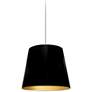 Oversized Drum 14" Wide Small Black and Gold Shade Pendant