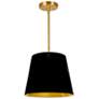 2_Oversized Drum 14" Wide Small Tapered Drum Black and Gold Shade Pendan