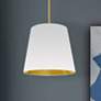 1_Oversized Drum 14" Wide Small Tapered Drum White and Gold Shade Pendan