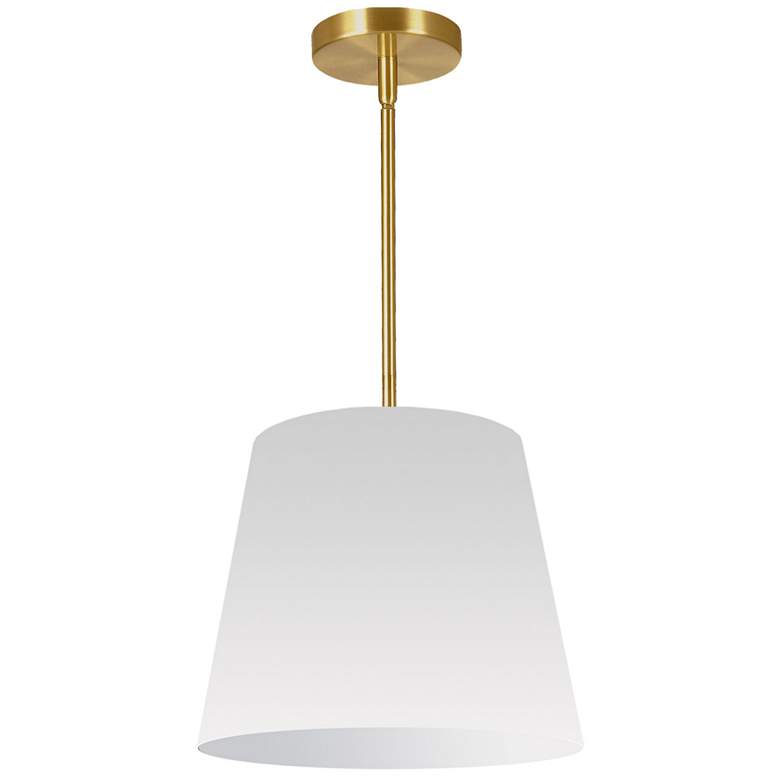 Image 1 Oversized Drum 14" Wide Small Tapered Drum White Shade Pendant