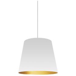 Oversized Drum 14&quot; Wide Small White and Gold Shade Pendant