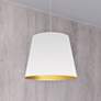 1_Oversized Drum 14" Wide Small White and Gold Shade Pendant