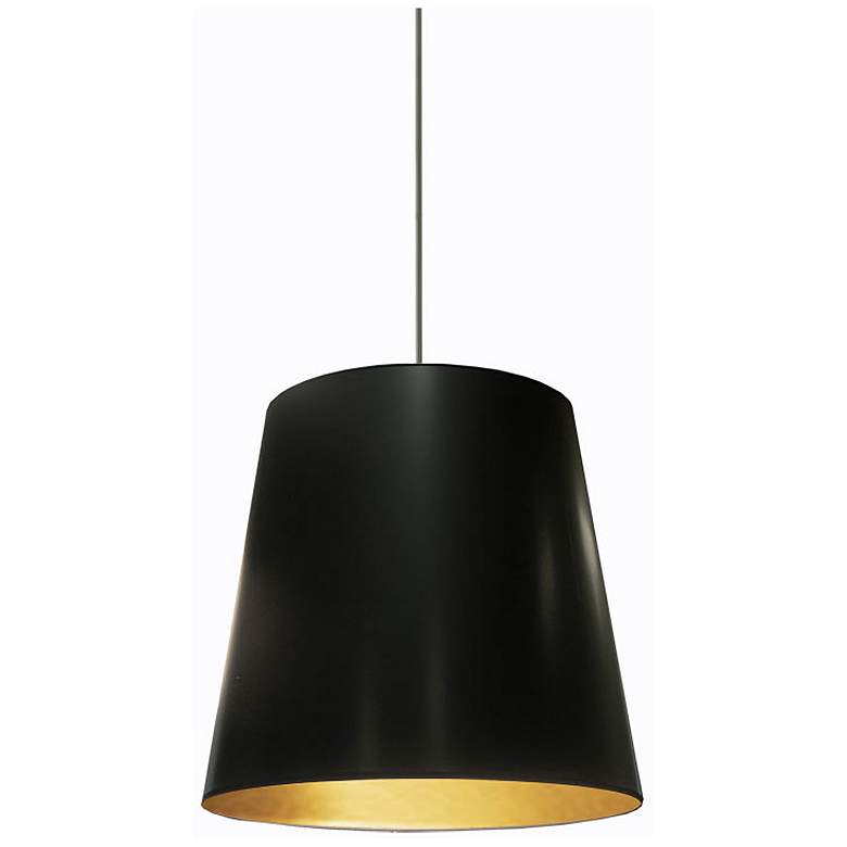 Image 2 Oversized Drum 20" Wide Medium Black and Gold Shade Pendant