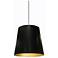 Oversized Drum 20" Wide Medium Black and Gold Shade Pendant