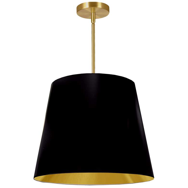 Image 1 Oversized Drum 20" Wide Medium Tapered Drum Black and Gold Shade Penda