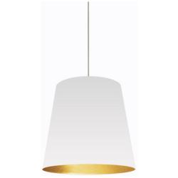 Oversized Drum 20&quot; Wide Medium White and Gold Shade Pendant