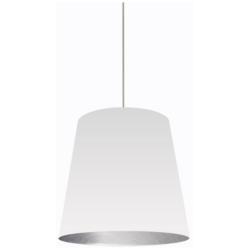 Oversized Drum 20&quot; Wide Medium White and Silver Shade Pendant