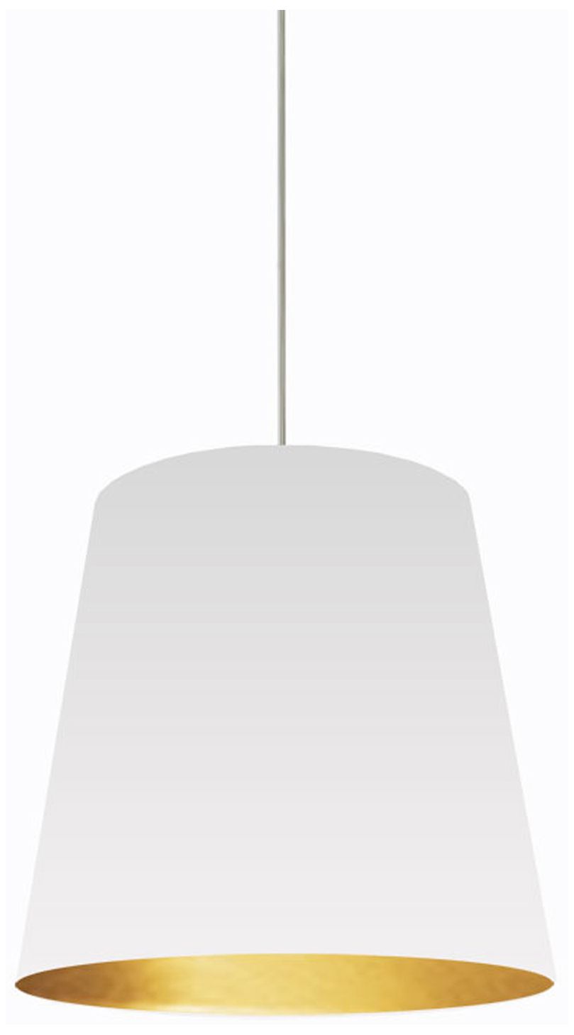 Image 2 Oversized Drum 20"W Chrome and White Fabric Pendant Light