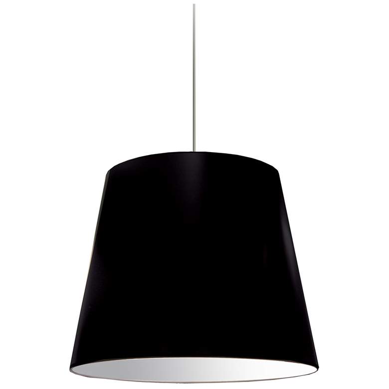 Image 1 Oversized Drum 20"W Polished Chrome and Black Pendant Light