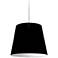 Oversized Drum 20"W Polished Chrome and Black Pendant Light
