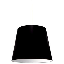 Oversized Drum 20"W Polished Chrome and Black Pendant Light