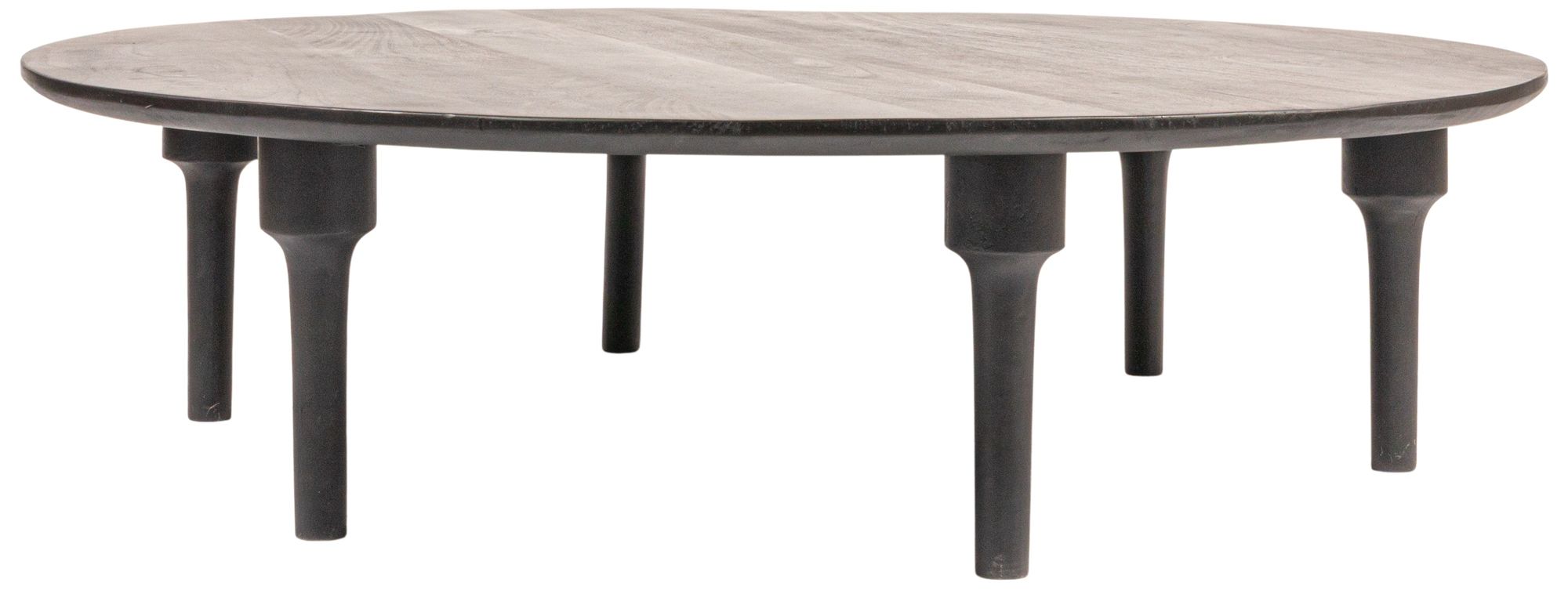 Image 6 Oversized Round Mango Wood Coffee Table, Black Finish more views