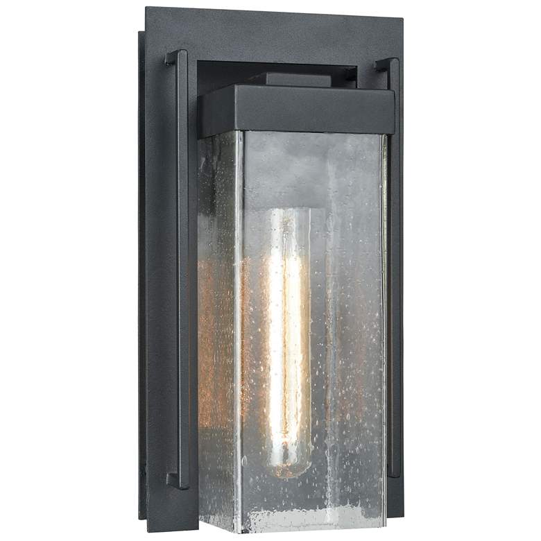 Image 1 Overton 12" High 1-Light Outdoor Sconce - Matte Black