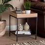 Overton 15 3/4" Wide Oak Brown and Black Square End Table