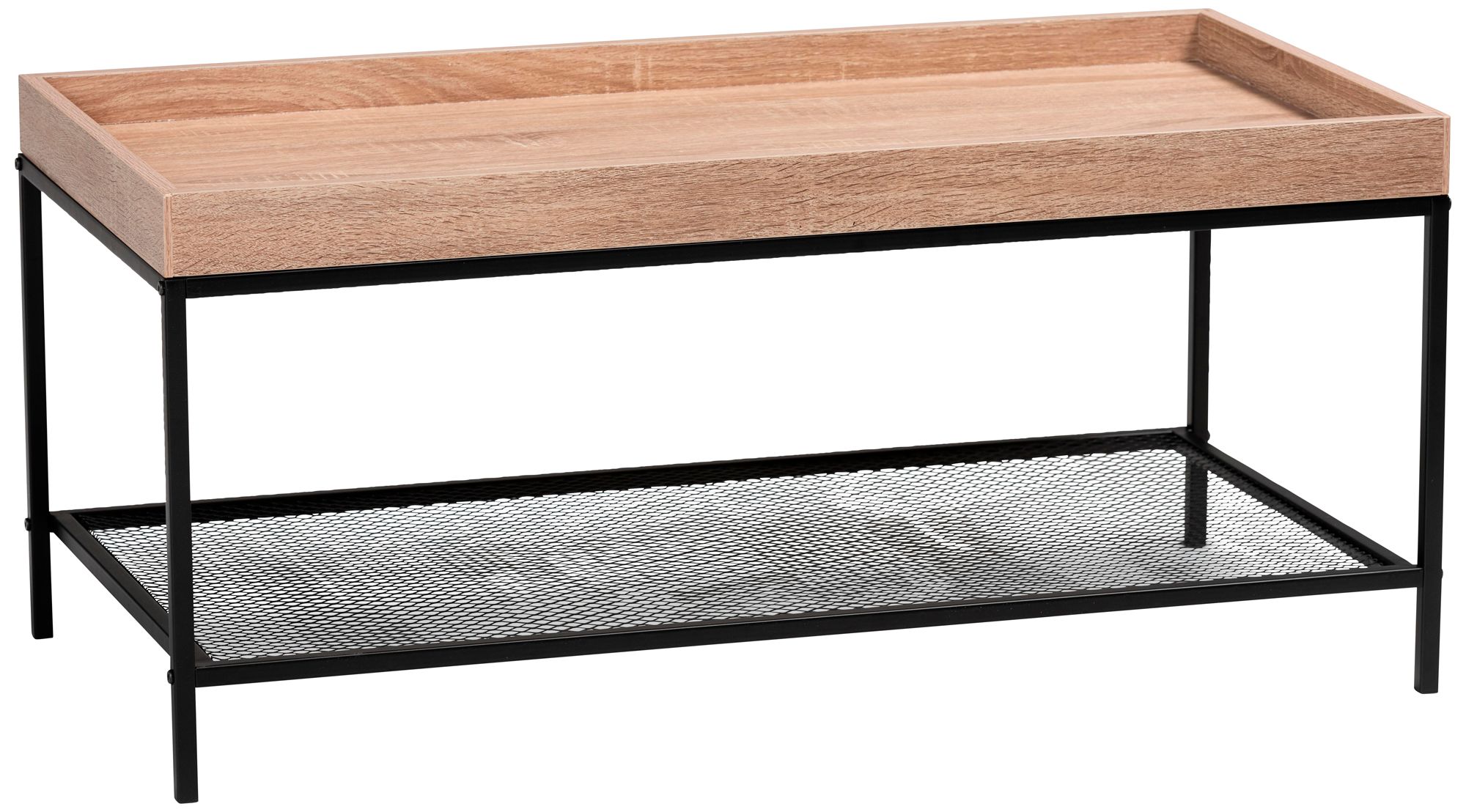 Overton 39 1/2" Wide Oak Brown Black Rectangular Coffee Table