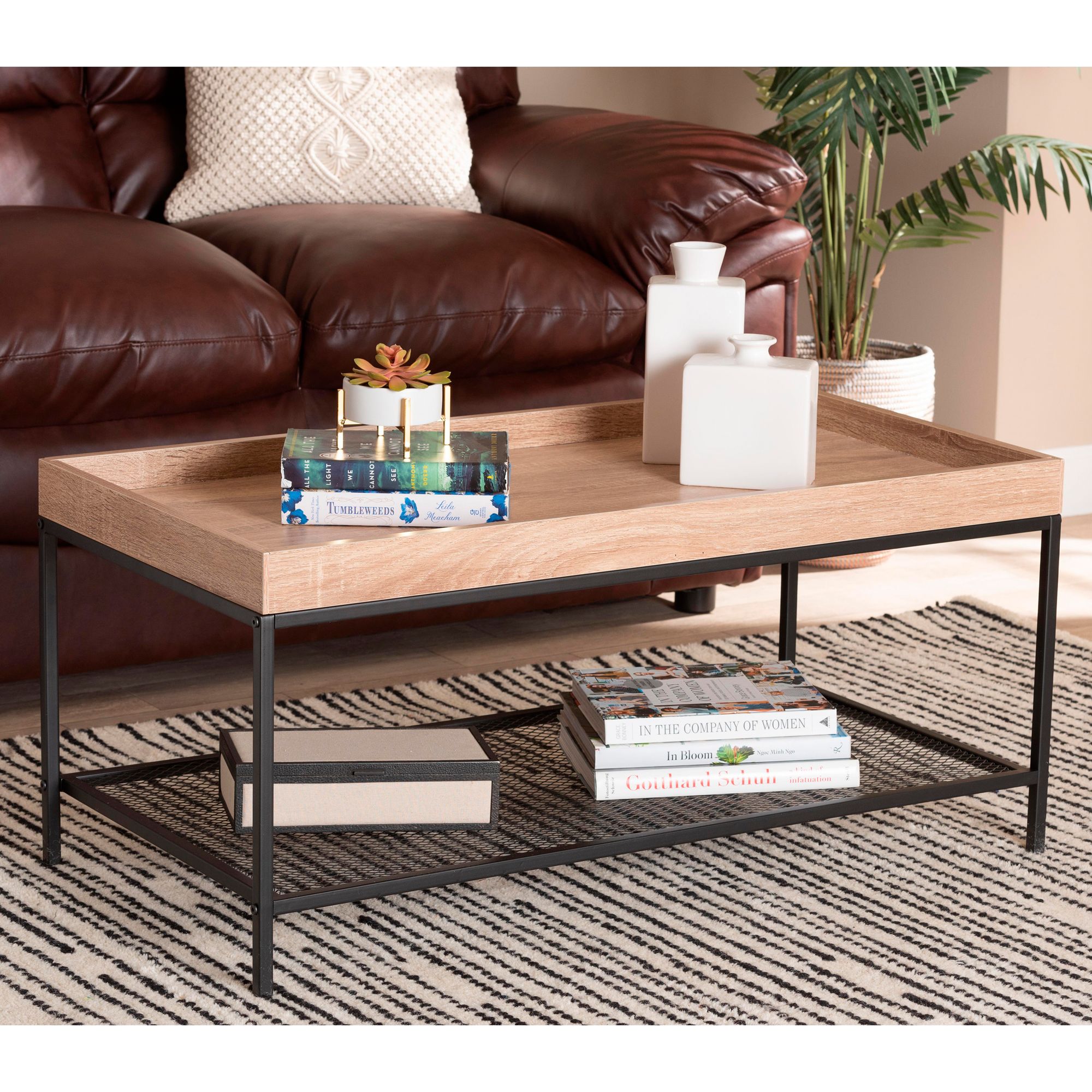 Brown rectangle store coffee table