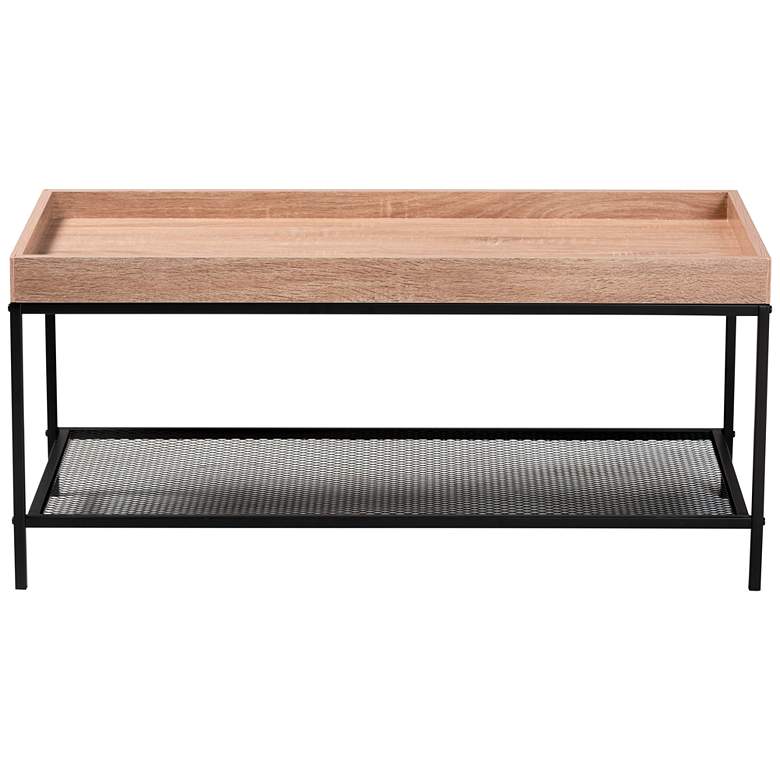 Image 6 Overton 39 1/2 inch Wide Oak Brown Black Rectangular Coffee Table more views
