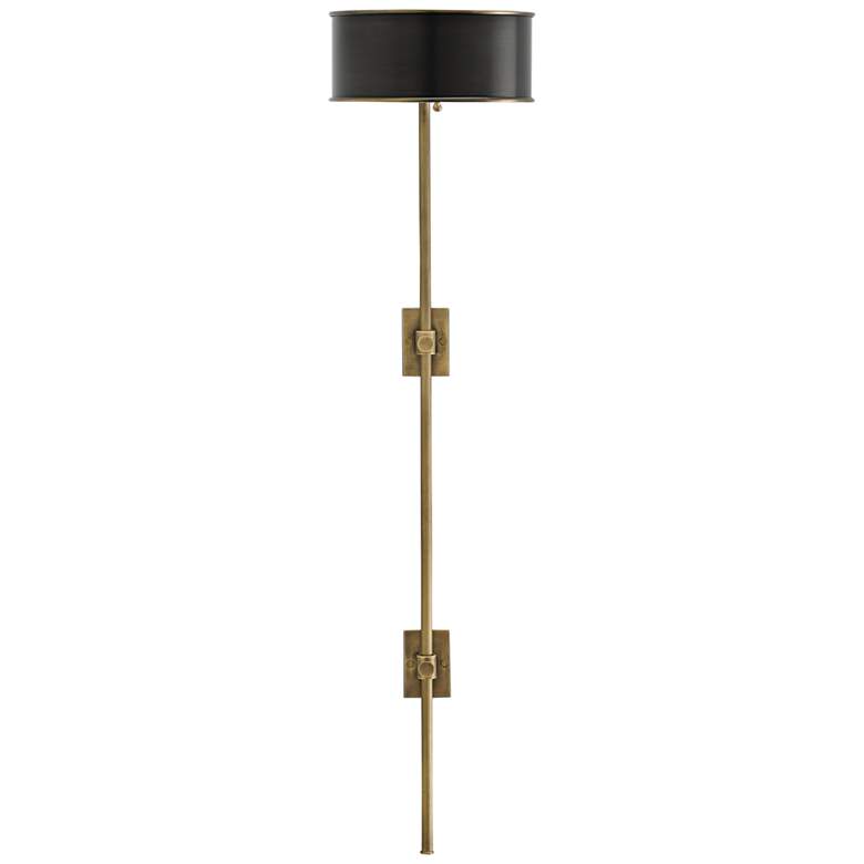Image 3 Overture Antique Brass and Black Plug-In Wall Lamp more views