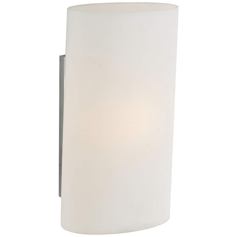 Image 1 Ovo 12" High Chrome and White Opal Glass Wall Sconce