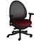 Ovo Burgundy and Black Mesh Back Adjustable Office Chair