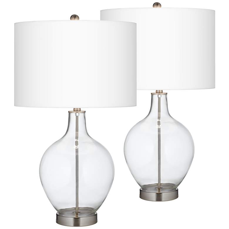 Image 1 Ovo Clear Glass Fillable Table Lamps Set of 2