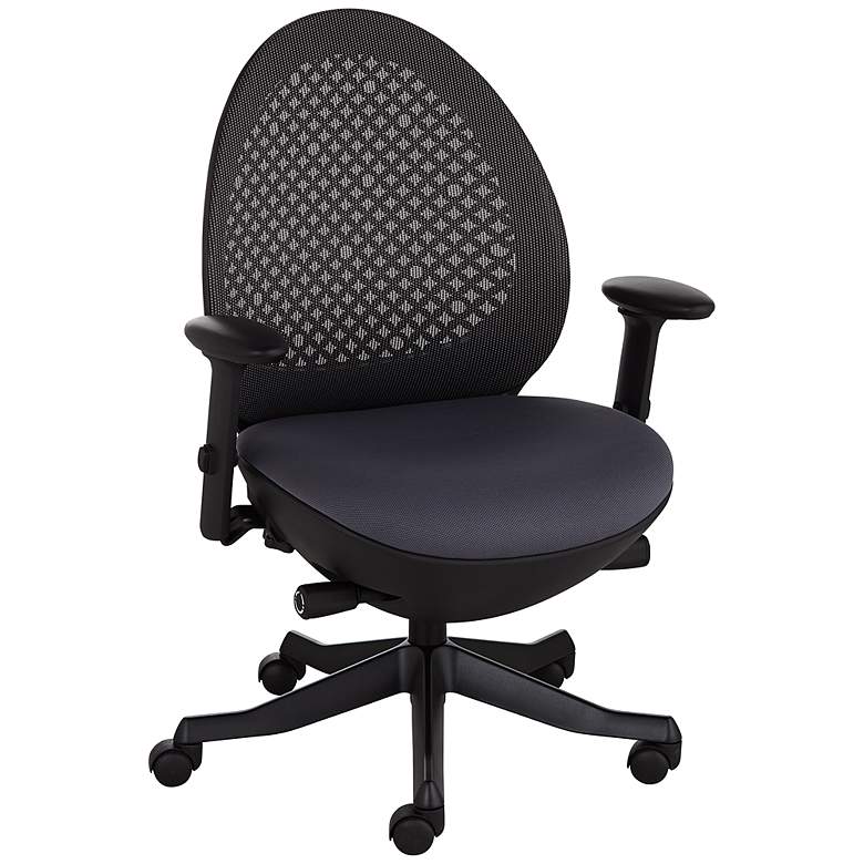 Image 1 Ovo Gray and Black Mesh Back Adjustable Office Chair