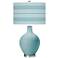 Ovo Raindrop Blue Bold Stripe Shade Modern Table Lamp