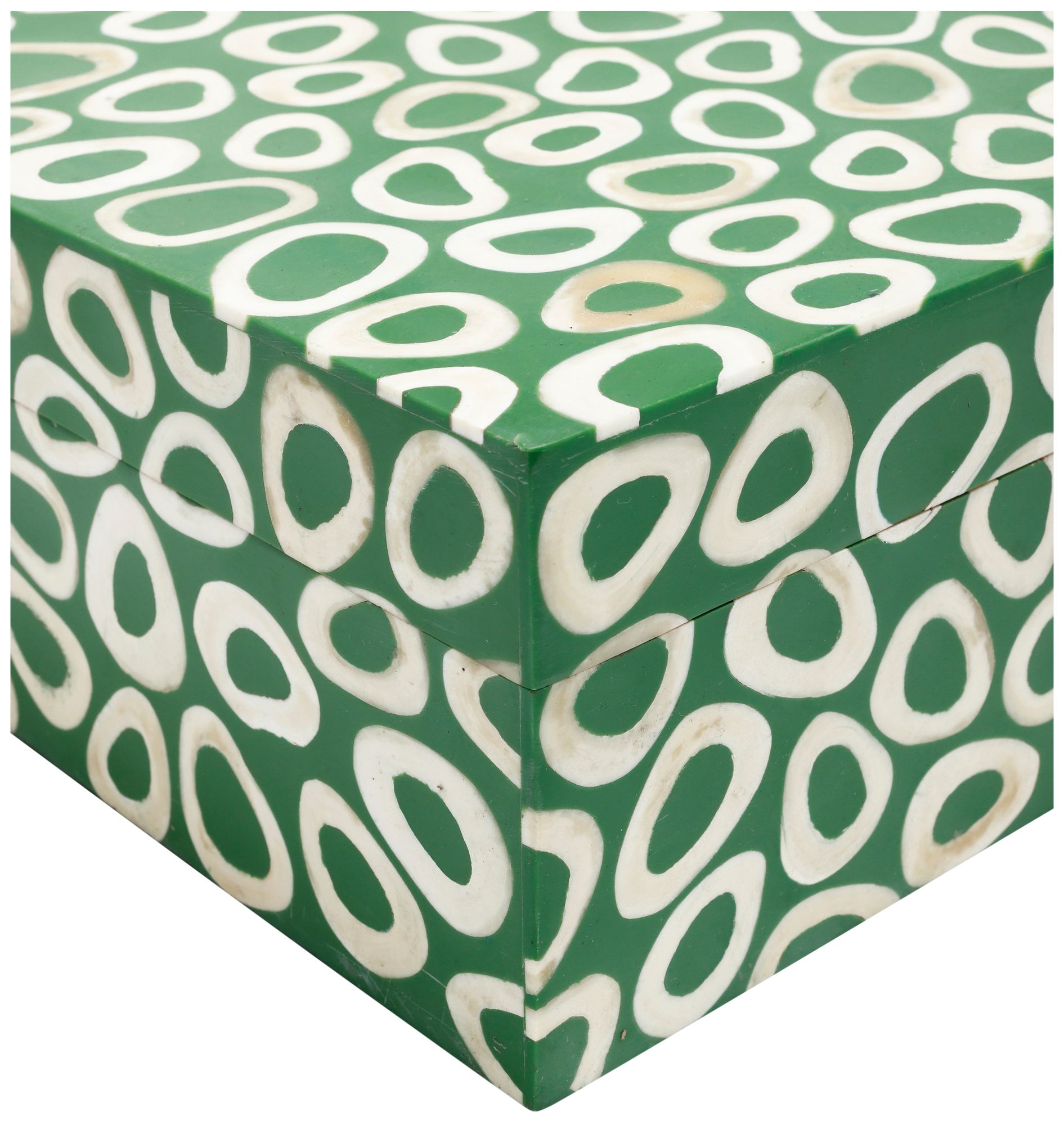 Image 2 Ovoid Green, White Rectangular Box - Set of 2 more views