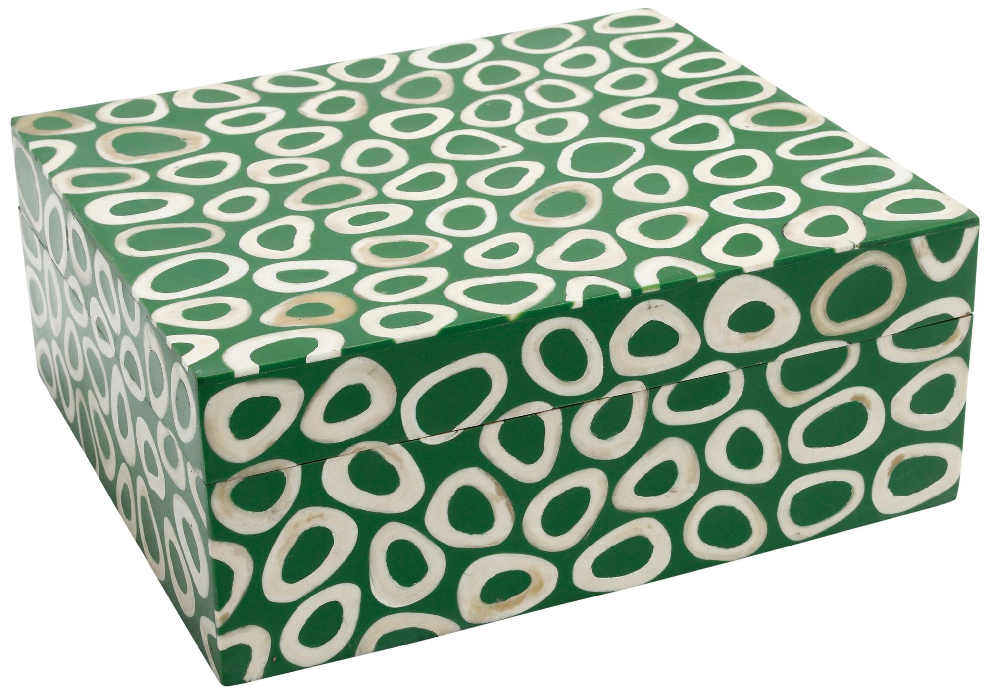 Image 3 Ovoid Green, White Rectangular Box - Set of 2 more views