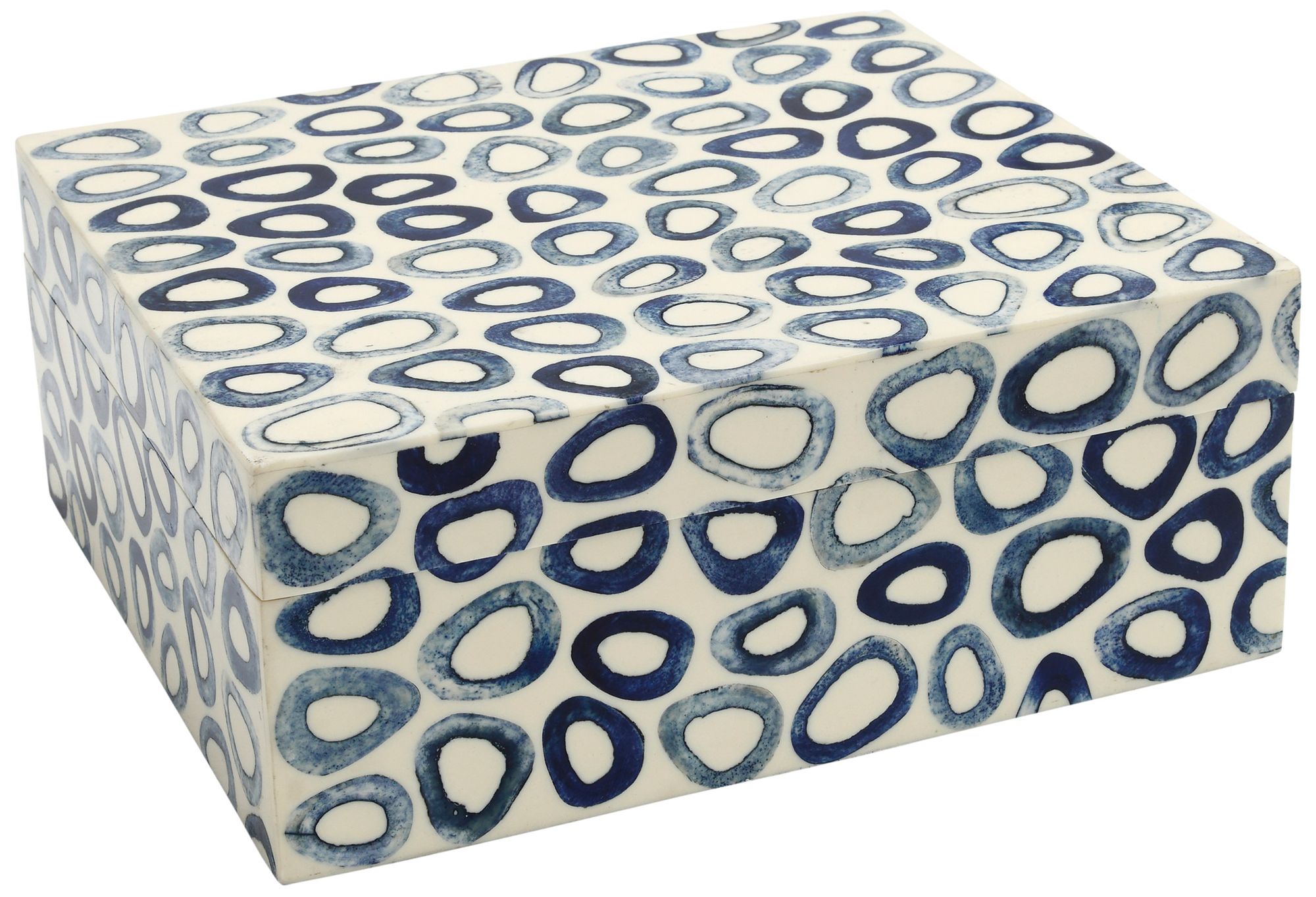 Image 3 Ovoid White, Blue Rectangular Box - Set of 2 more views